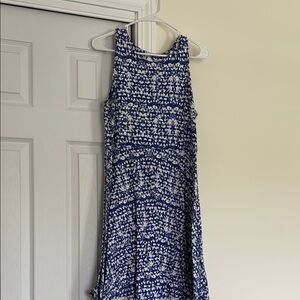 Xhilaration Abstract Blue and White Top